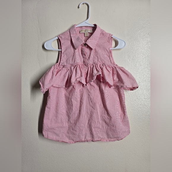 Michael Kors Pink Tank Top with Gathered Waist - Picture 1 of 3